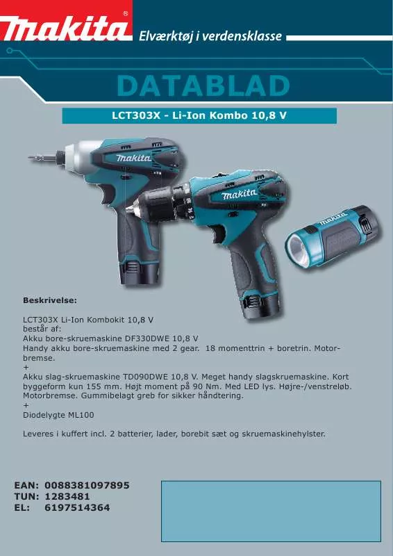 Mode d'emploi MAKITA LCT303X