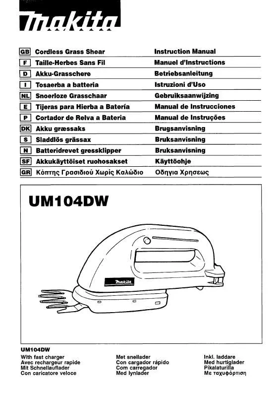 Mode d'emploi MAKITA UM104DW