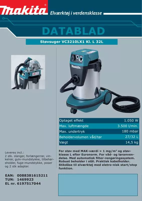 Mode d'emploi MAKITA VC3210LX1