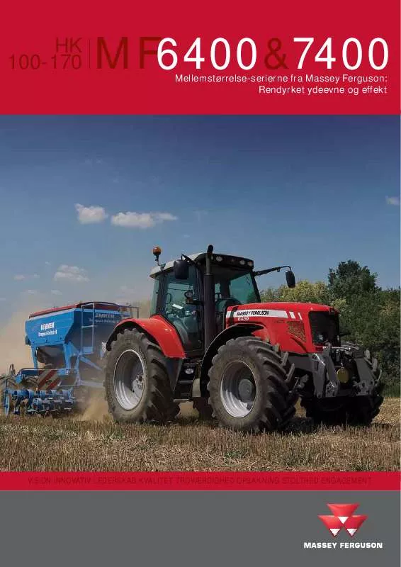 Mode d'emploi MASSEY FERGUSON MF6400 HK100-170