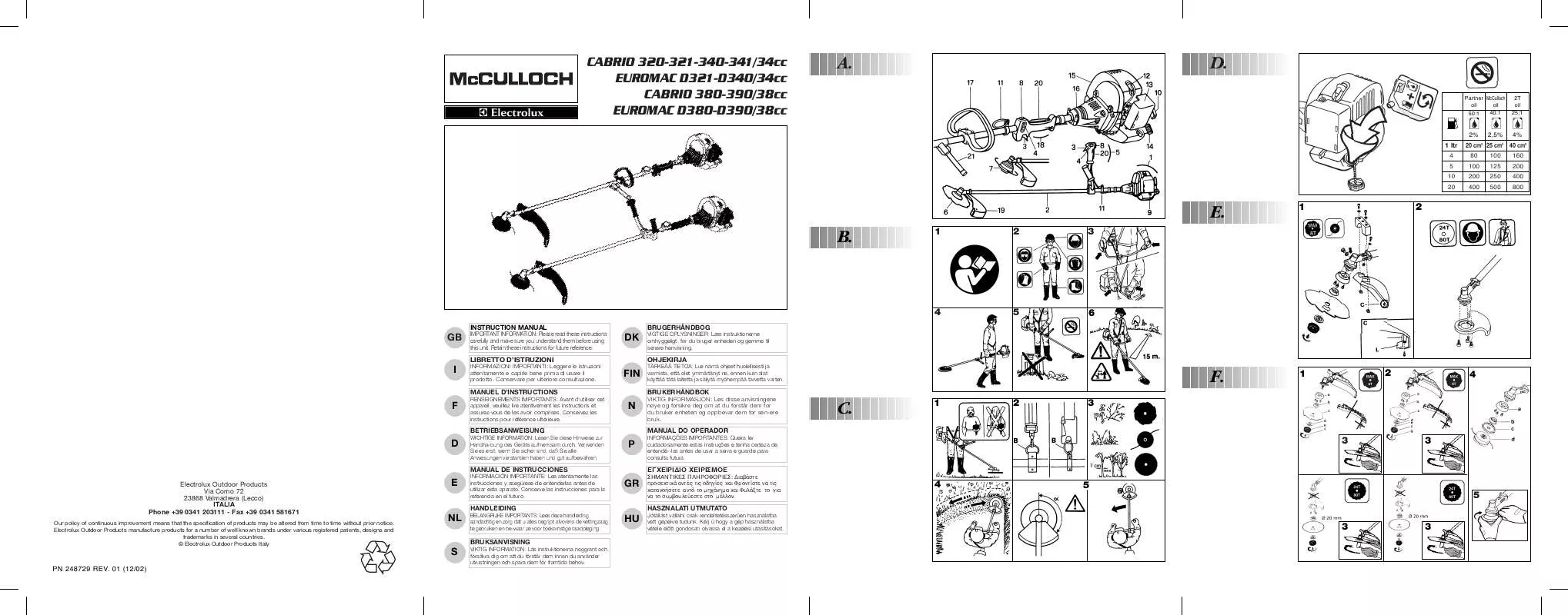 Mode d'emploi MCCULLOCH CABRIO 320