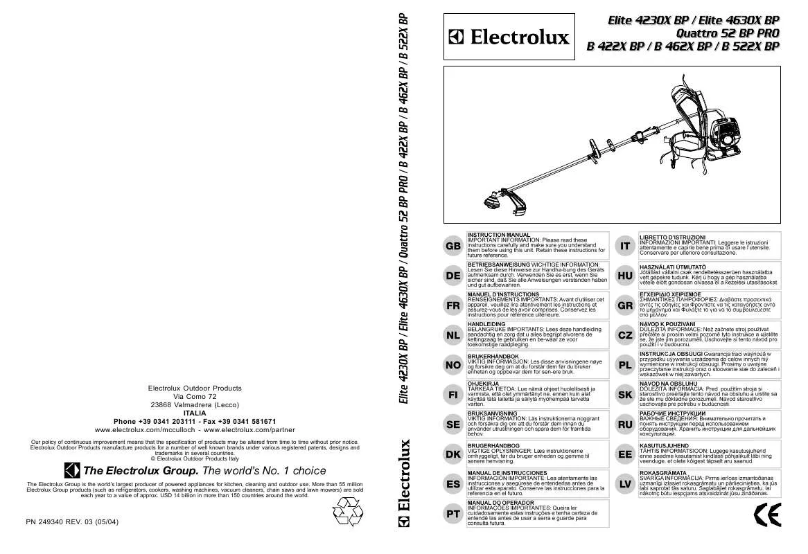 Mode d'emploi MCCULLOCH ELITE 4230 X BP PRO