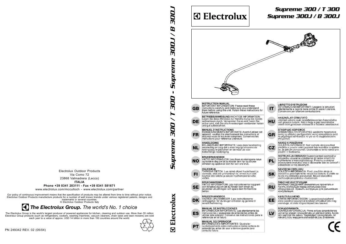 Mode d'emploi MCCULLOCH SUPREME 300J, 30CC, BENT SHAFT, BLADE CAPABLE (INCLUDED)