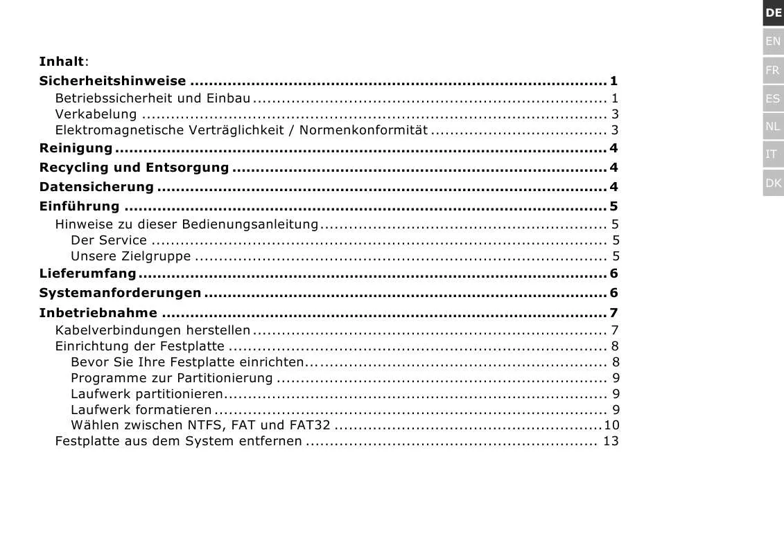 Mode d'emploi MEDION EXTERNAL USB HARDDISK MD 90069