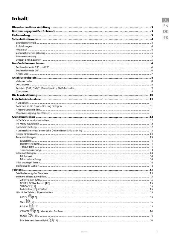 Mode d'emploi MEDION LCD TV MD 30039