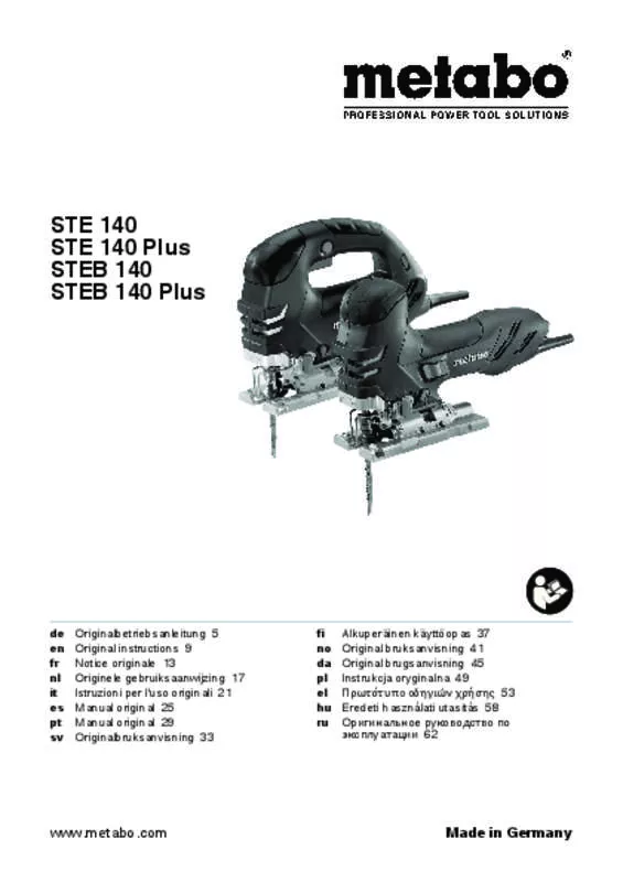 Mode d'emploi METABO STE140