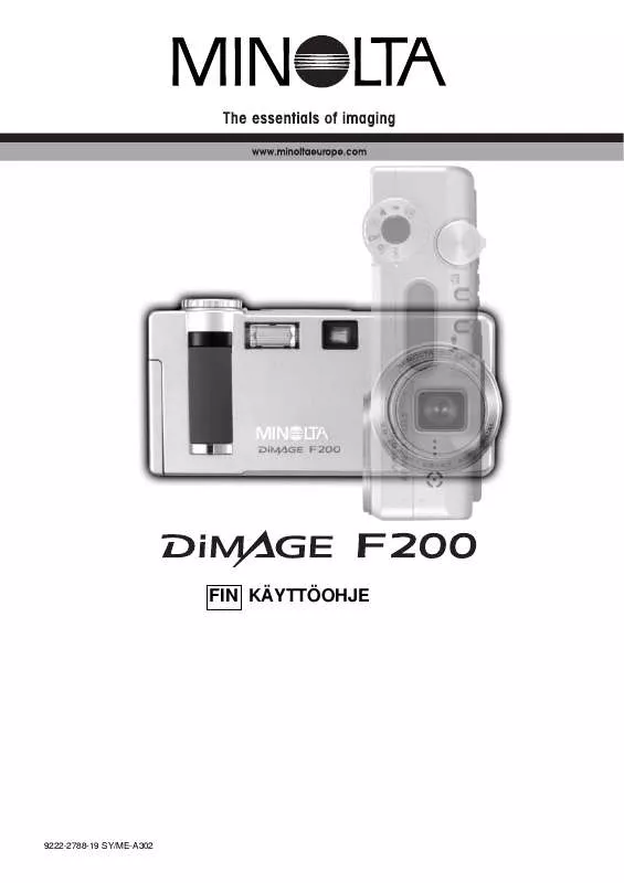 Mode d'emploi MINOLTA DIMAGE F200