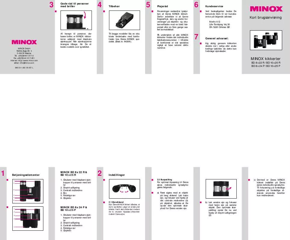 Mode d'emploi MINOX BD 8X24 P