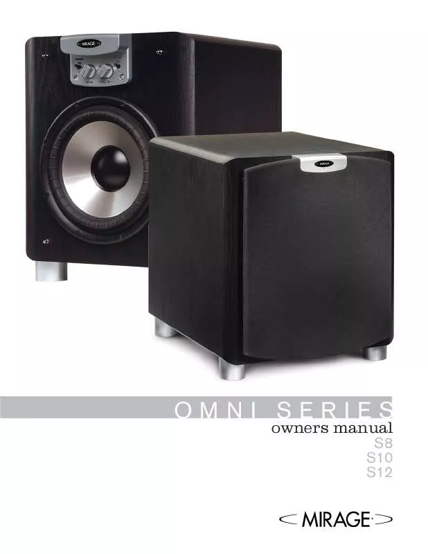 Mode d'emploi MIRAGE SPEAKERS OMNI