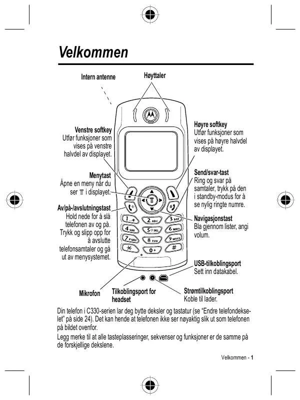 Mode d'emploi MOTOROLA C332