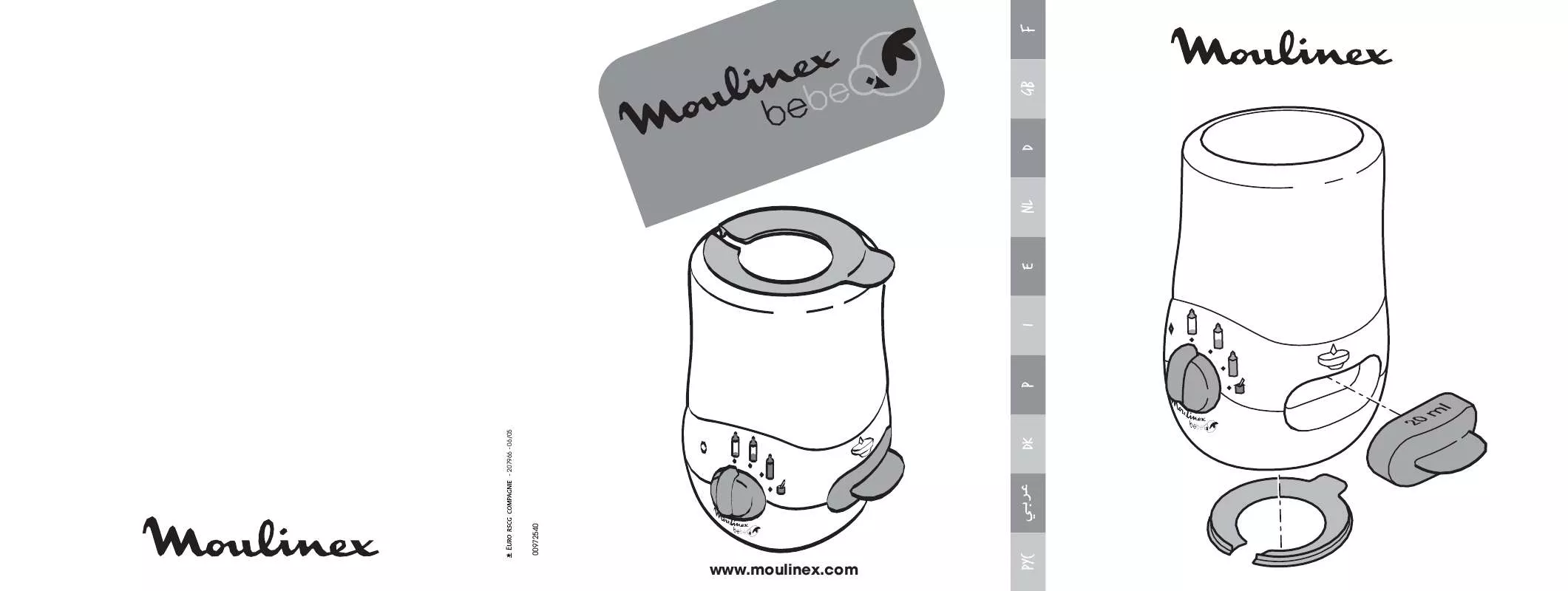 Mode d'emploi MOULINEX BABY BOTTLE WARMER