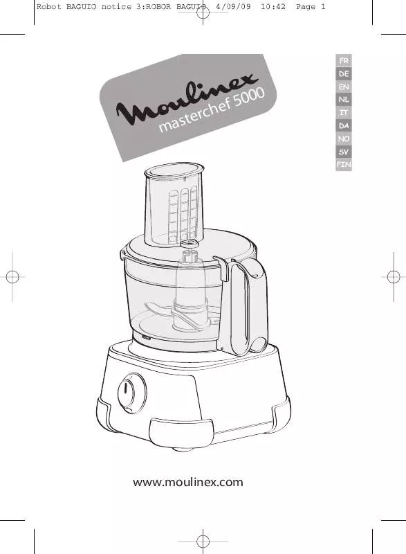 Mode d'emploi MOULINEX MASTERCHEF 5000