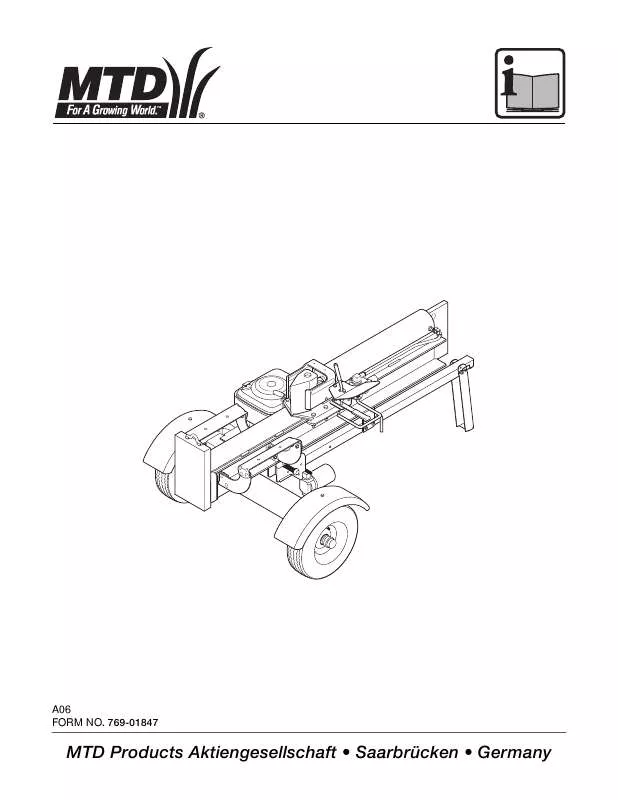 Mode d'emploi MTD LOG SPLITTER 550