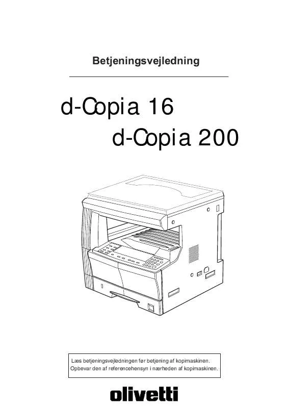 Mode d'emploi OLIVETTI D-COPIA 16