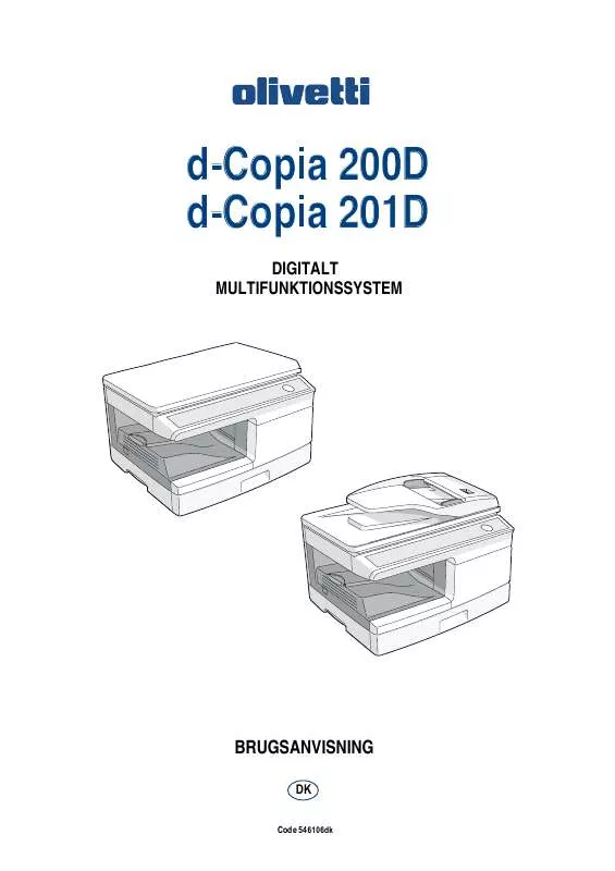 Mode d'emploi OLIVETTI D-COPIA 200D E D-COPIA 201D