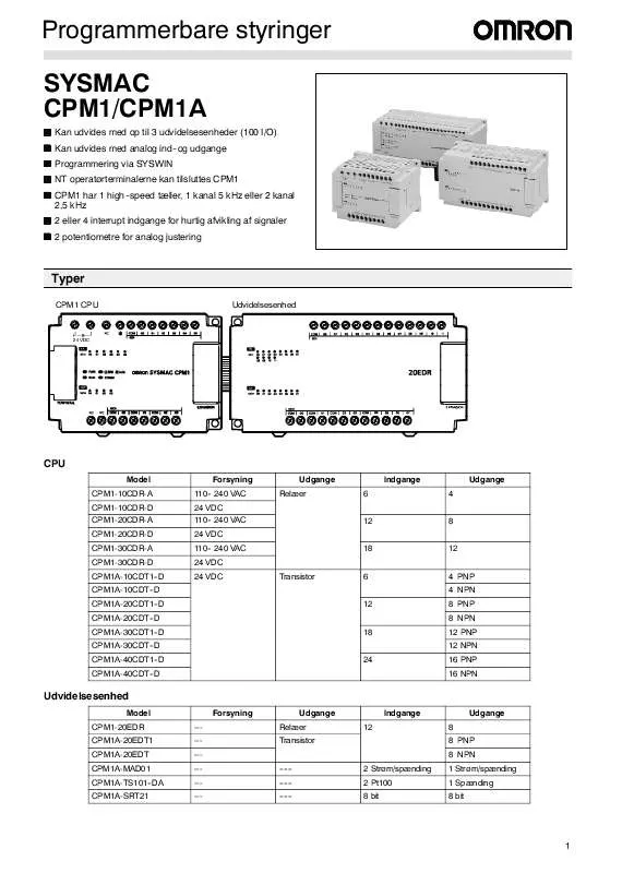 Mode d'emploi OMRON CPM1