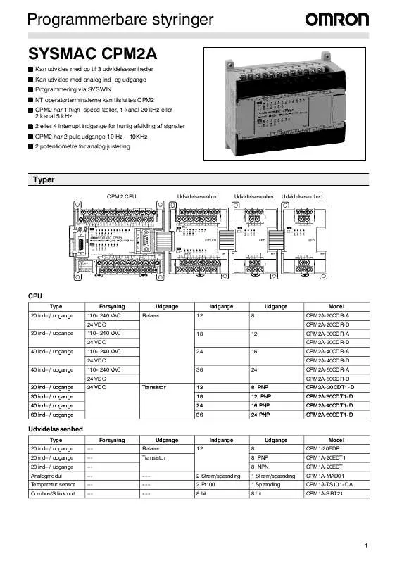 Mode d'emploi OMRON CPM2A