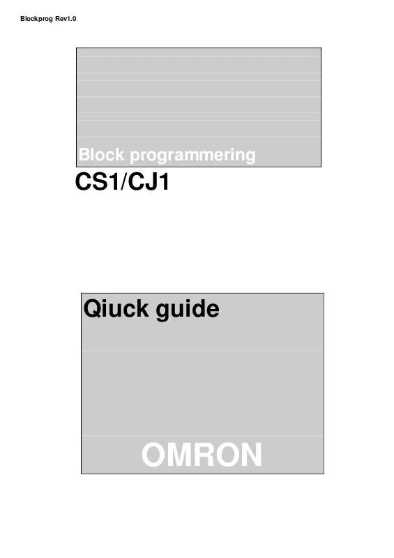 Mode d'emploi OMRON CS1