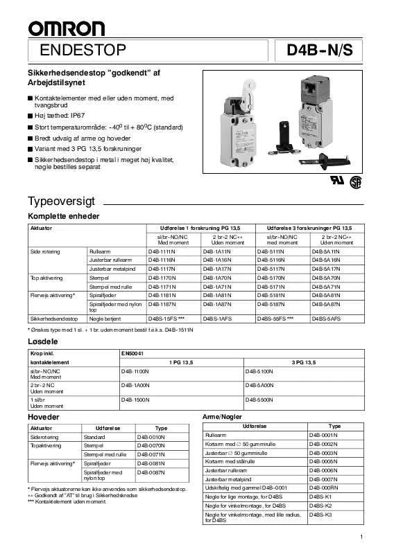 Mode d'emploi OMRON D4B-N