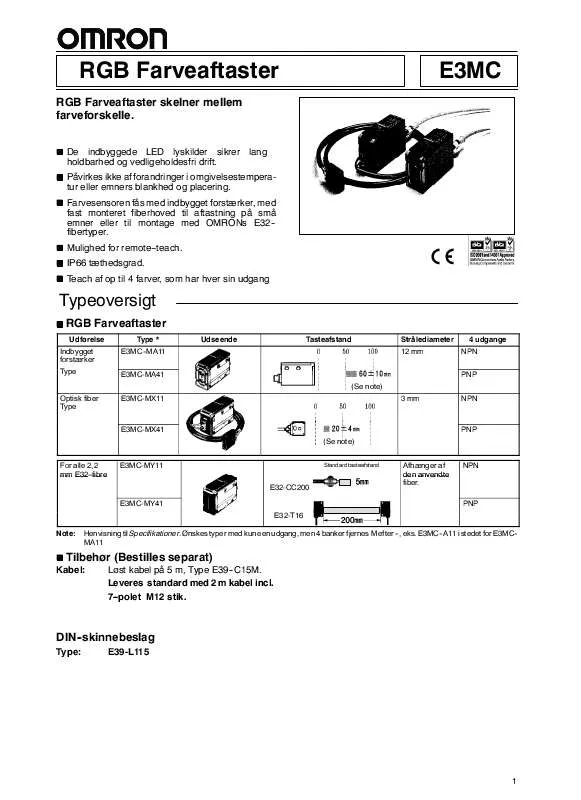 Mode d'emploi OMRON E3MC