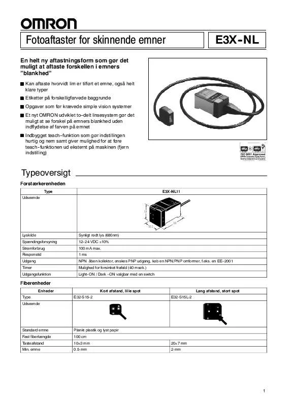 Mode d'emploi OMRON E3X-NL