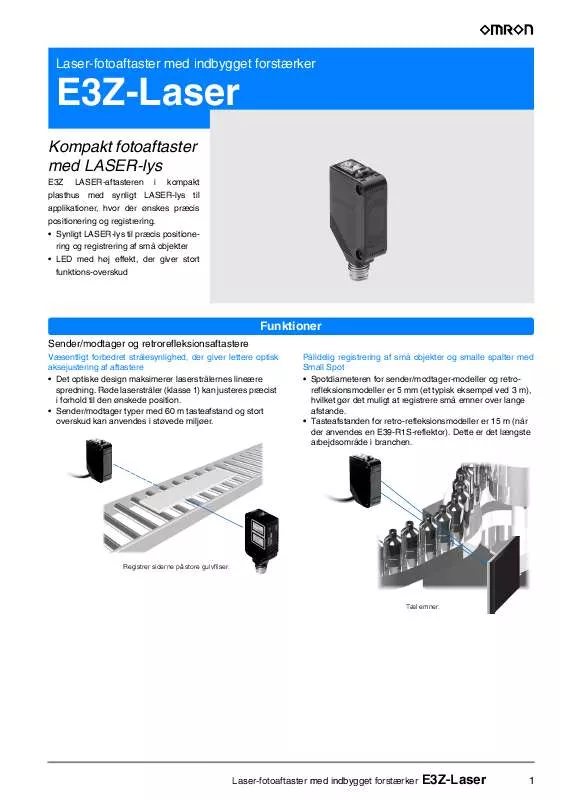 Mode d'emploi OMRON E3Z-LASER