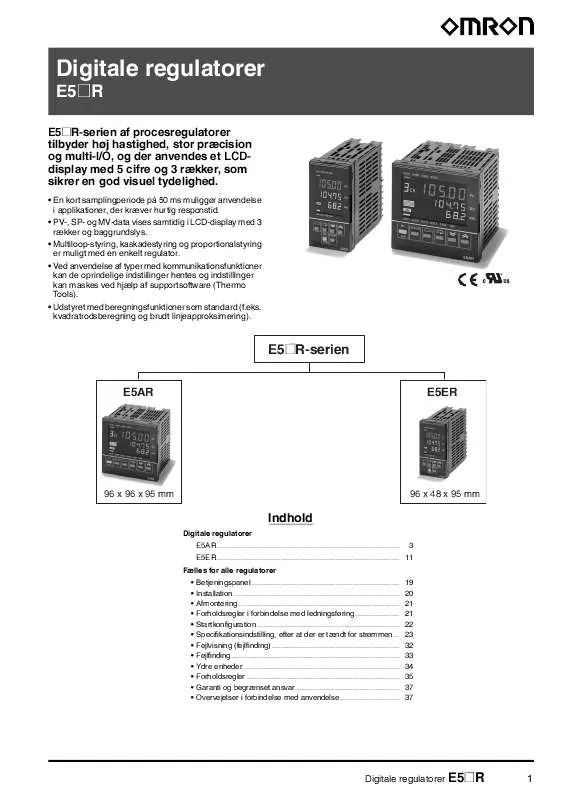 Mode d'emploi OMRON E5 R