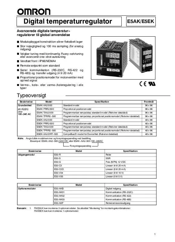 Mode d'emploi OMRON E5AK