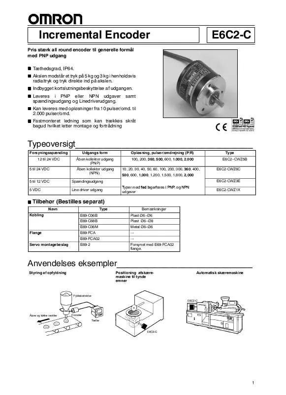 Mode d'emploi OMRON E6C2-C