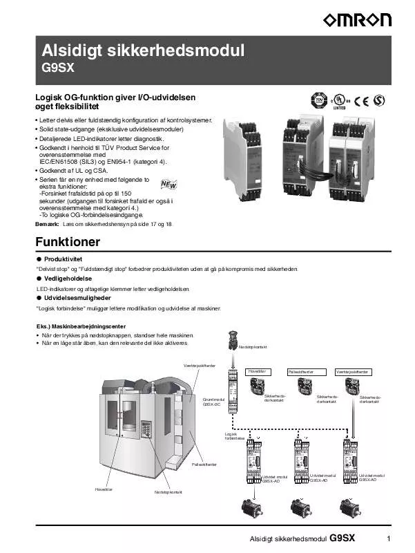 Mode d'emploi OMRON G9SX