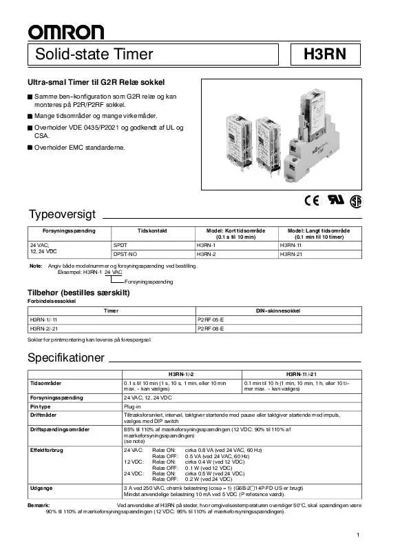 Mode d'emploi OMRON H3RN