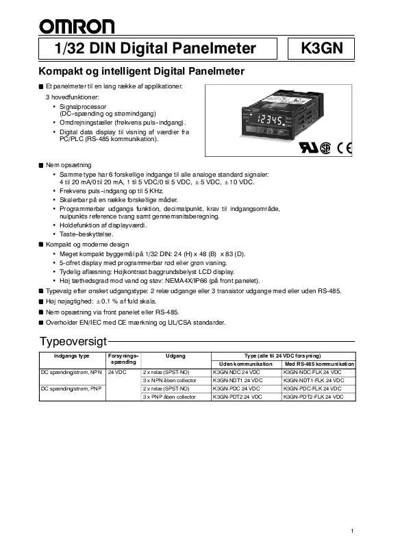 Mode d'emploi OMRON K3GN