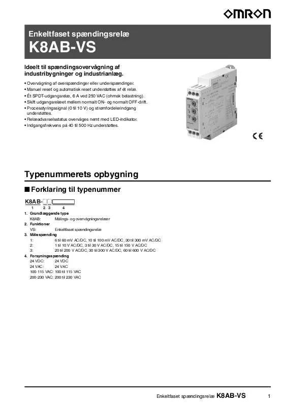 Mode d'emploi OMRON K8AB-VS