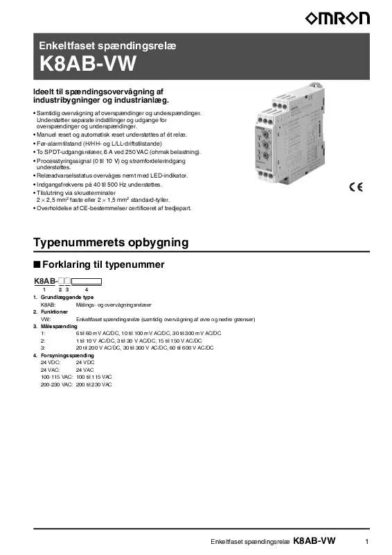 Mode d'emploi OMRON K8AB-VW