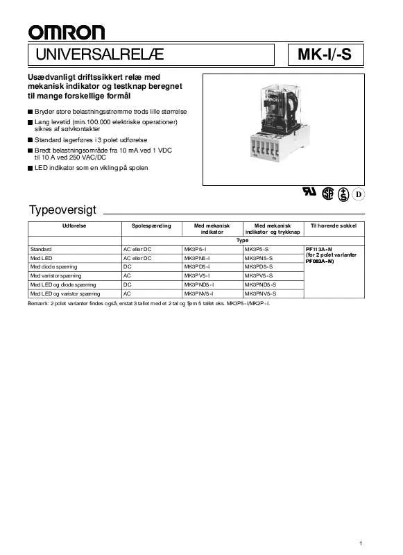 Mode d'emploi OMRON MK-I