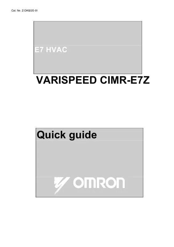 Mode d'emploi OMRON VARISPEED CIMR-E7Z