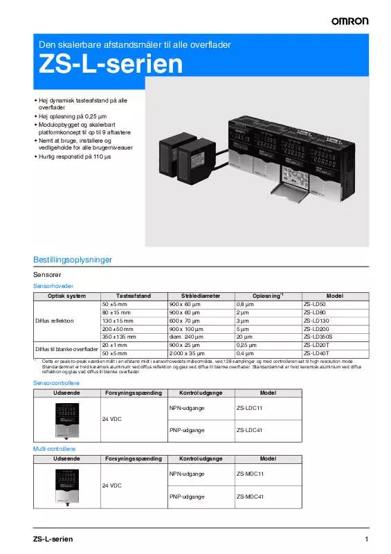 Mode d'emploi OMRON ZS-L