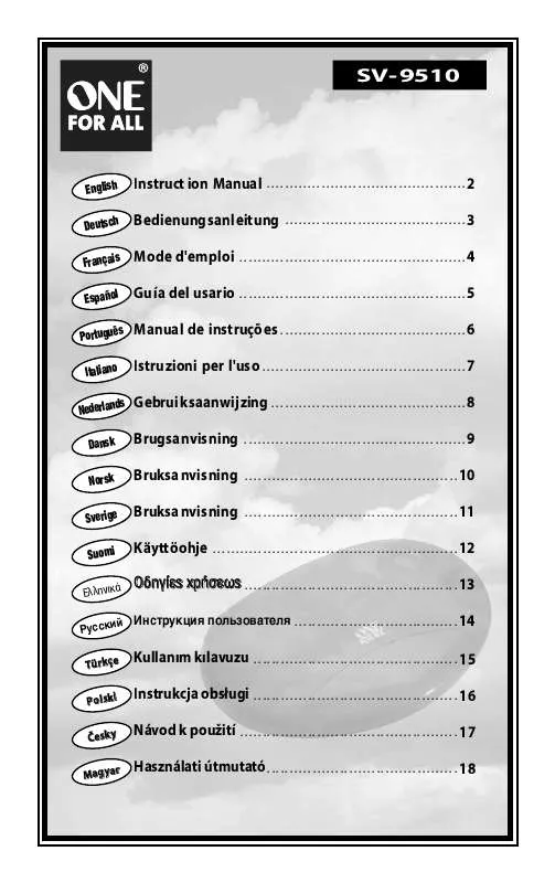 Mode d'emploi ONE FOR ALL SV-9510