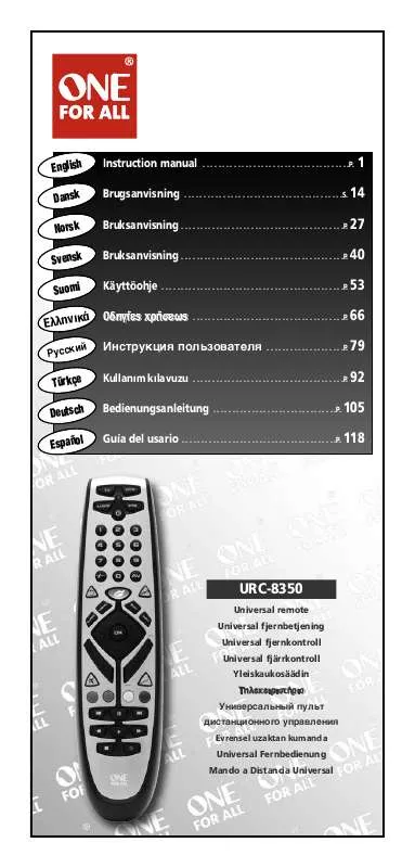 Mode d'emploi ONEFORALL URC 8350