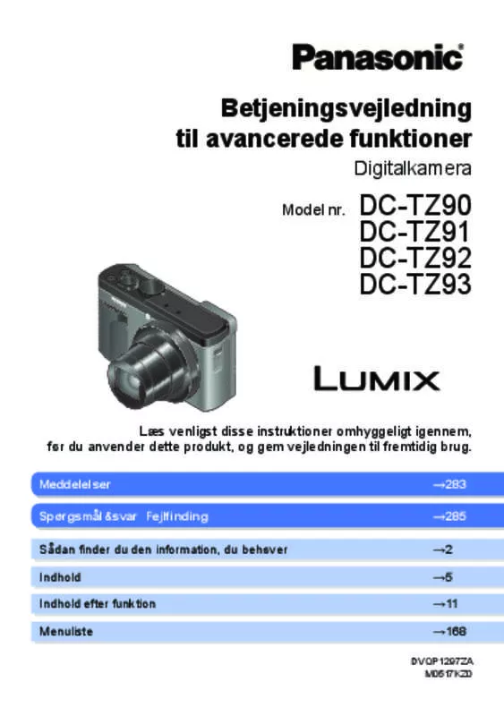 Mode d'emploi PANASONIC DC-TZ92EP