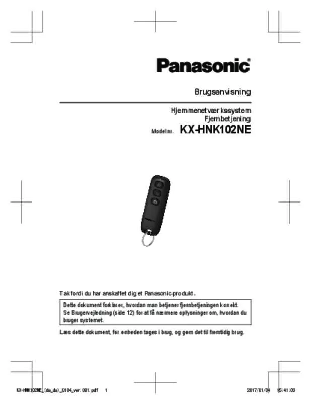 Mode d'emploi PANASONIC KX-HNK102NE