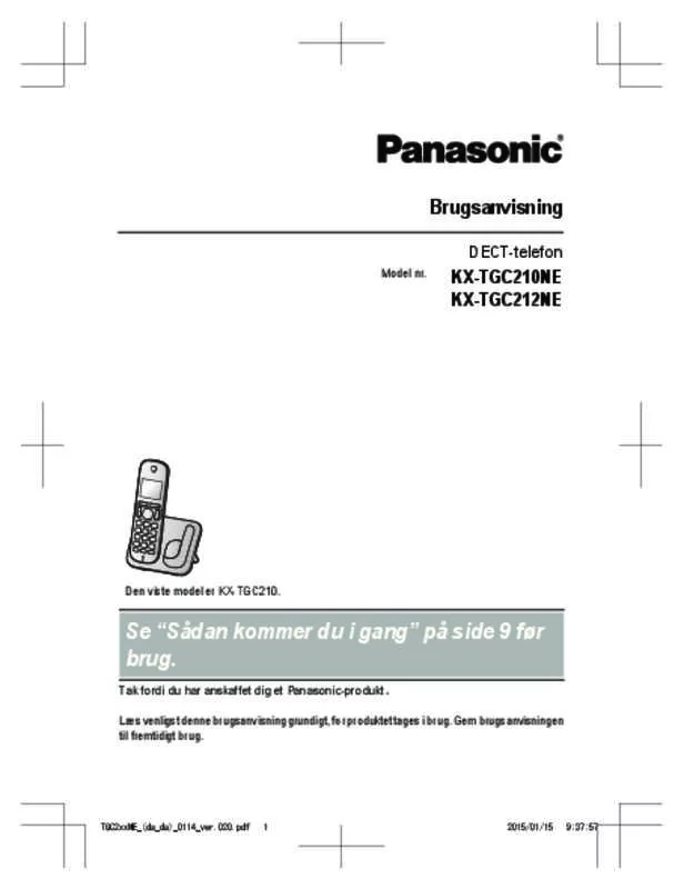 Mode d'emploi PANASONIC KXTGC212NE