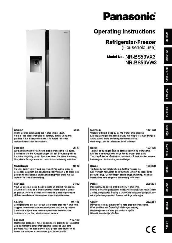 Mode d'emploi PANASONIC NR-BS53VX3