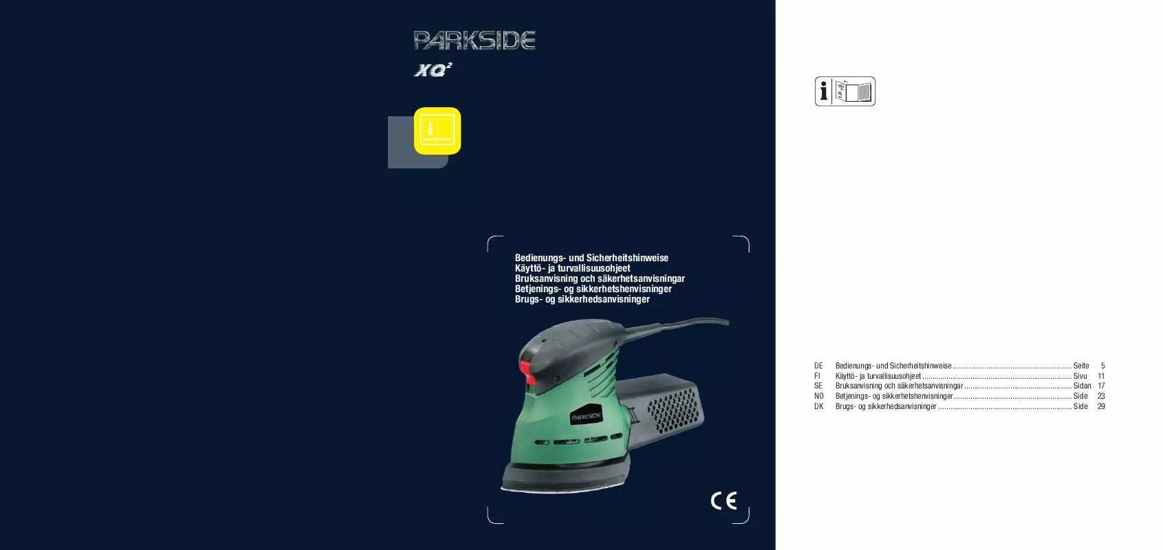 Mode d'emploi PARKSIDE KH 3159 PALM DETAIL SANDER