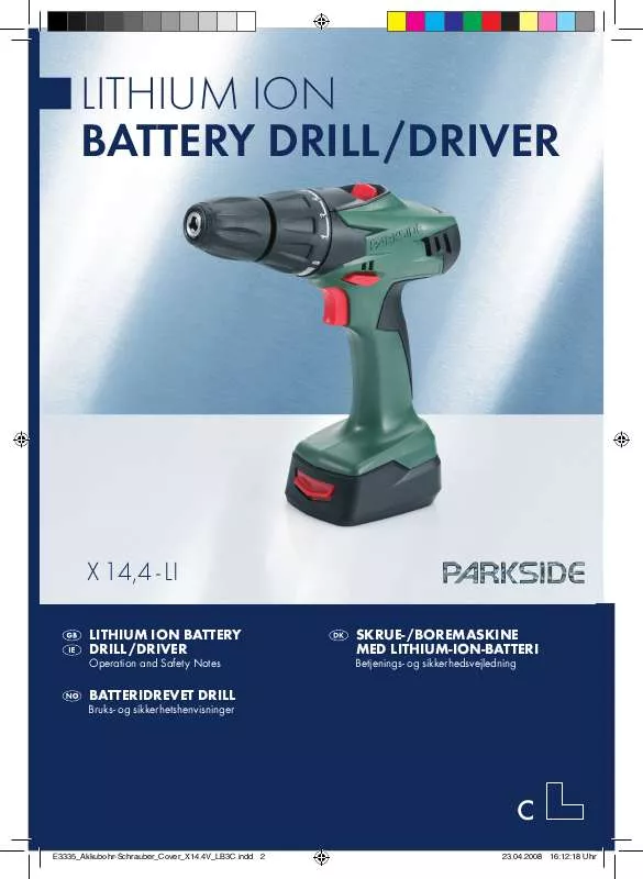 Mode d'emploi PARKSIDE KH 3190 LITHIUM ION BATTERY DRILL