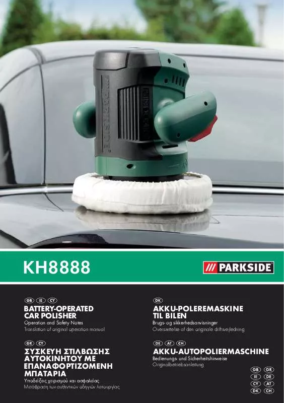 Mode d'emploi PARKSIDE KH 8888 BATTERY-OPERATED CAR POLISHER