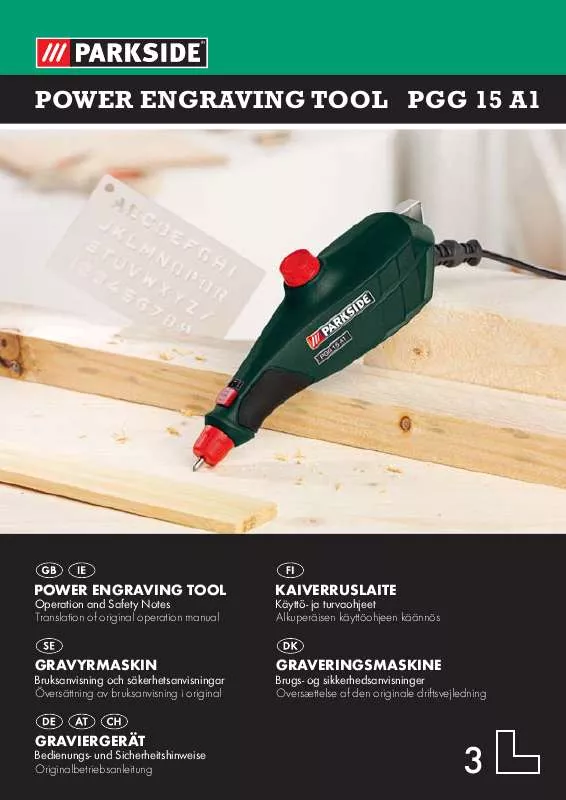 Mode d'emploi PARKSIDE PGG 15 A1 POWER ENGRAVING TOOL