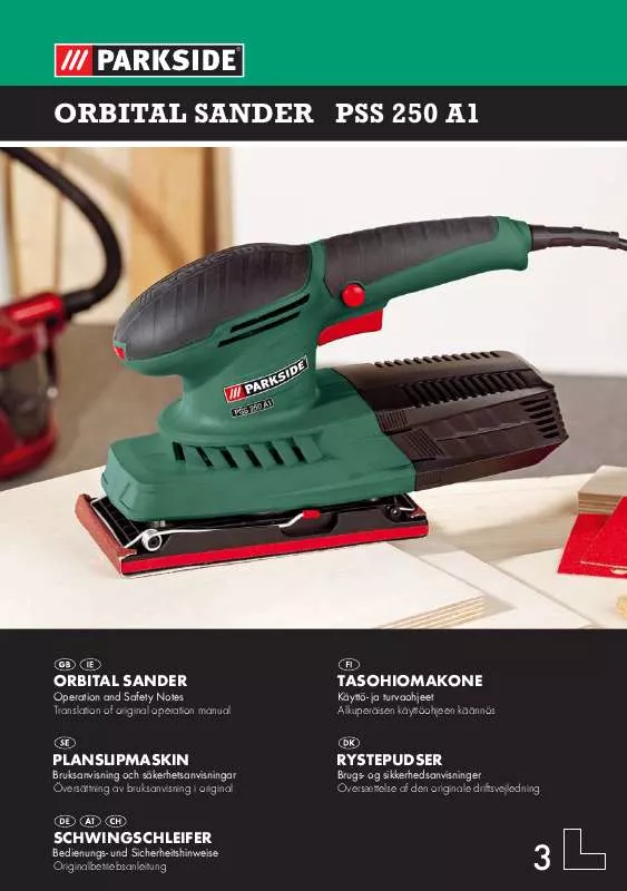 Mode d'emploi PARKSIDE PSS 250 A1 ORBITAL SANDER