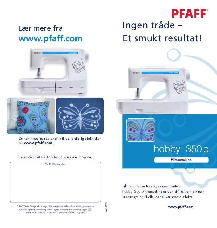 Mode d'emploi PFAFF HOBBY 350P