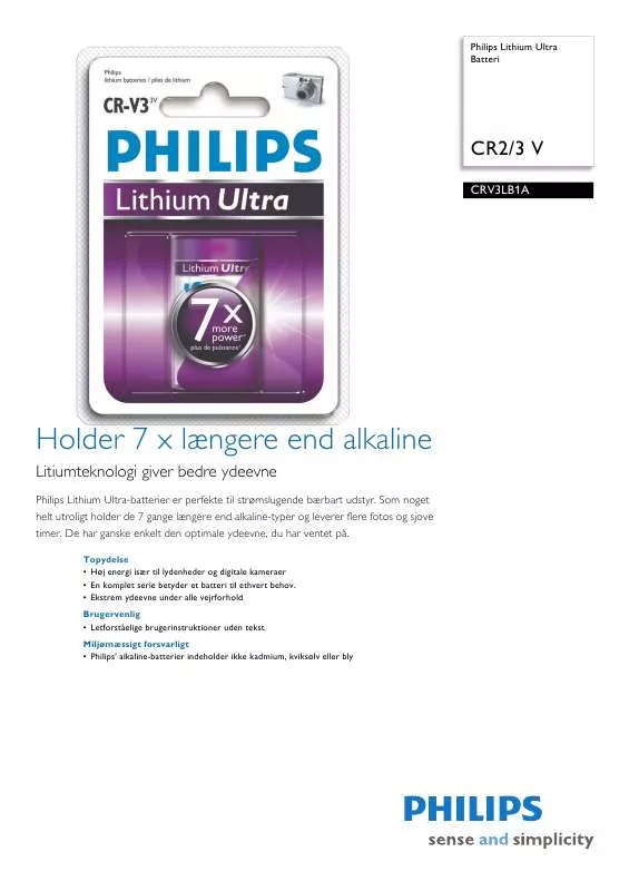 Mode d'emploi PHILIPS CRV3LB1A